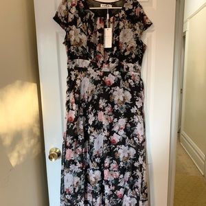Yuna women’s chiffon long floral dress size L/XL